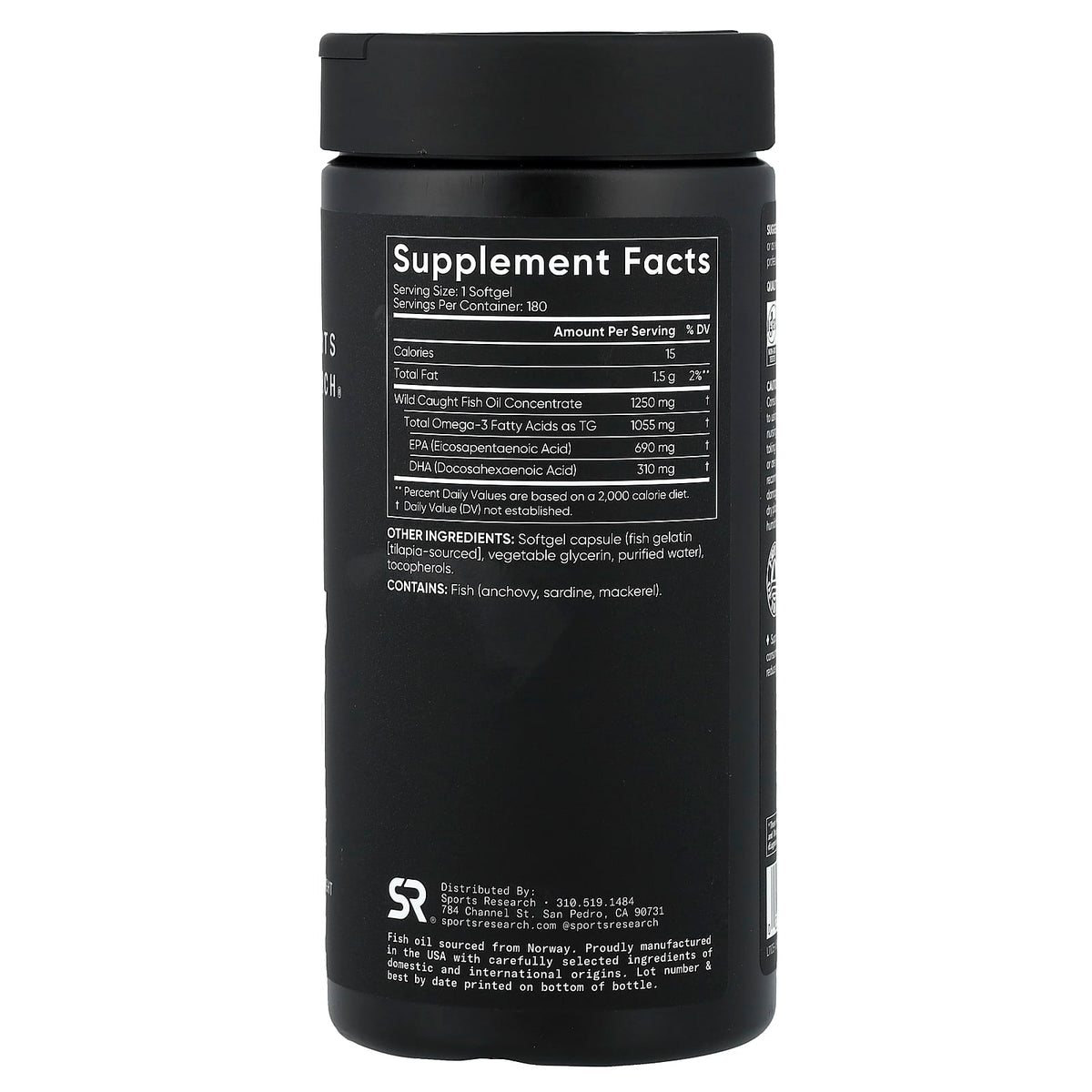 Sports Research Omega-3 Fish Oil Triple Strength, 180 Softgels - view 2