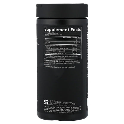 Sports Research Omega-3 Fish Oil Triple Strength, 180 Softgels - view 2