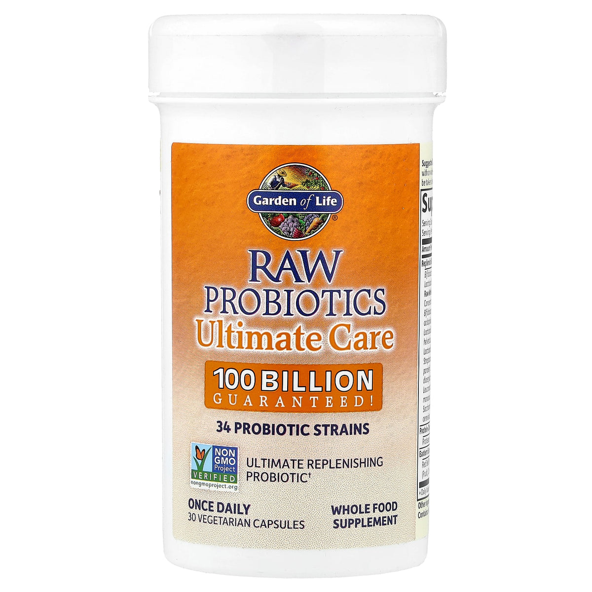 Garden of Life RAW Probiotics Ultimate Care Shelf-Stable, 30 Vegetarian Capsules - view 3