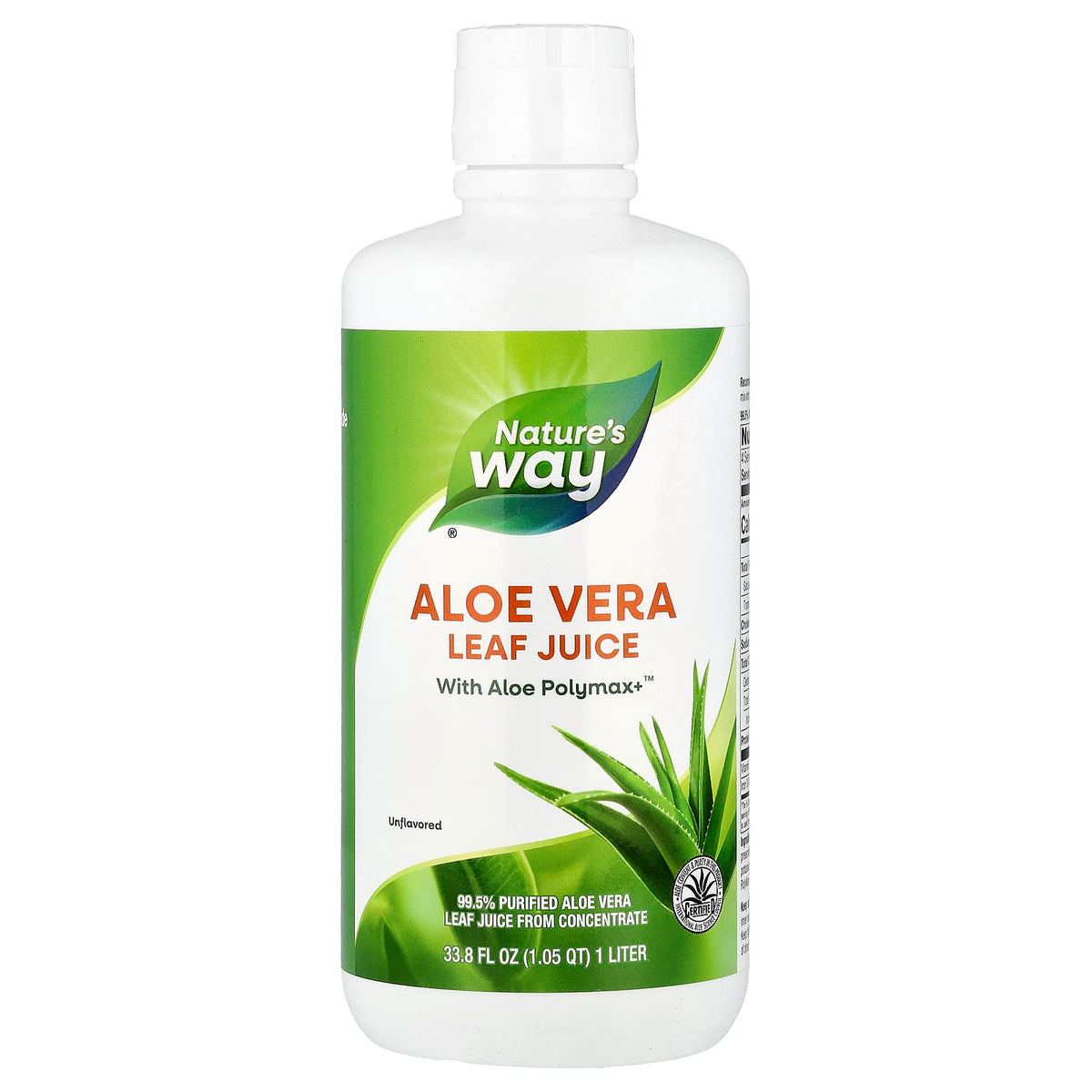 Nature's Way Aloe Vera Leaf Juice, Unflavored, 1 L (33.8 fl oz) — product view