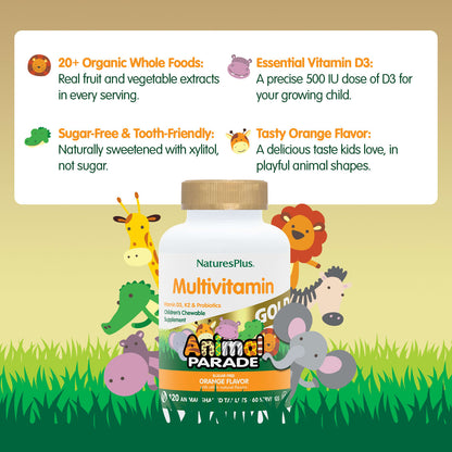 NaturesPlus Animal Parade Gold Children's Chewable Multi, Orange, 120 Tablets - view 4