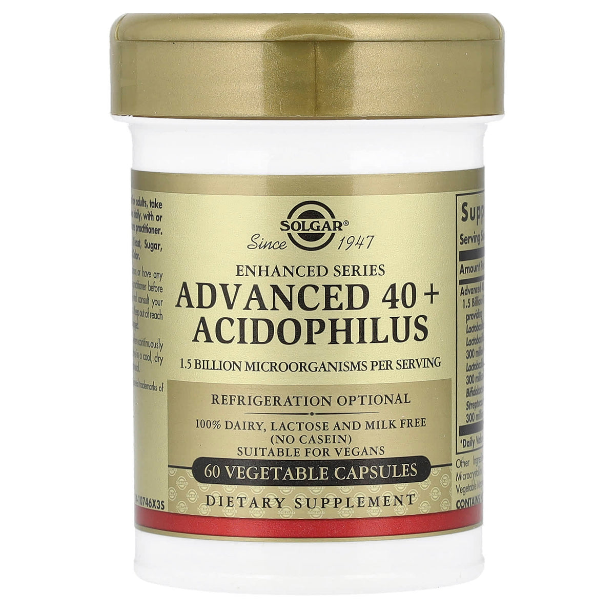 Solgar Advanced 40+ Acidophilus, 120 Vegetable Capsules - view 3