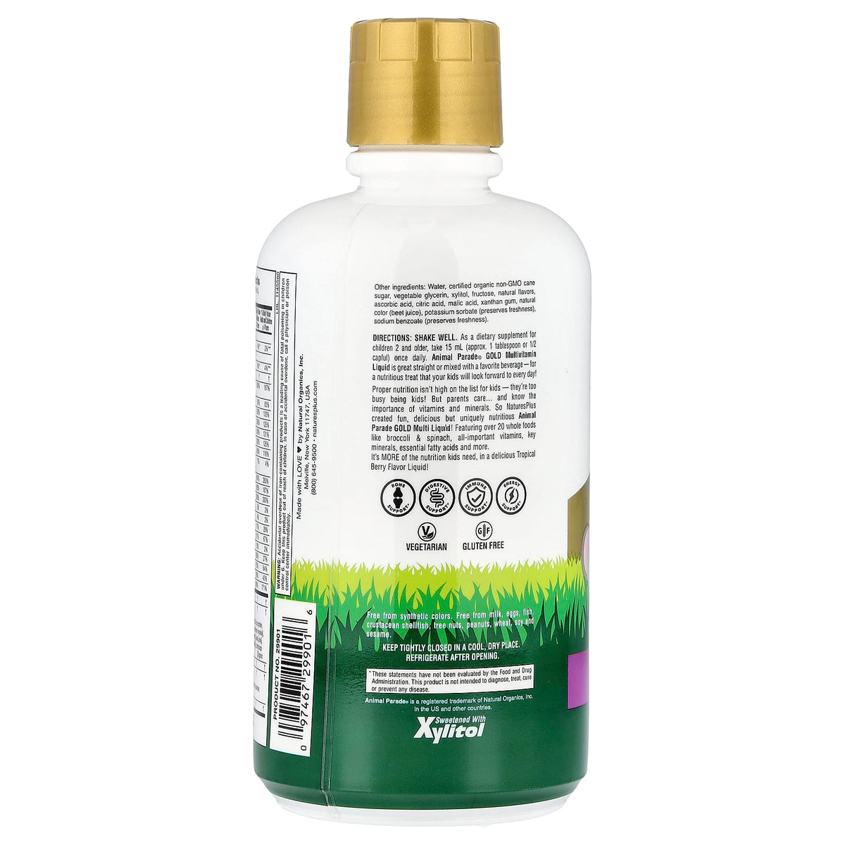 NaturesPlus Animal Parade Gold Multi Liquid, Tropical Berry, 900 ml (30 fl oz) - view 3