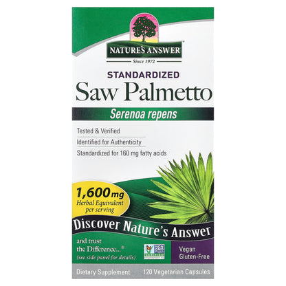 Nature's Answer Saw Palmetto, Standardized, 120 Vegetarian Capsules