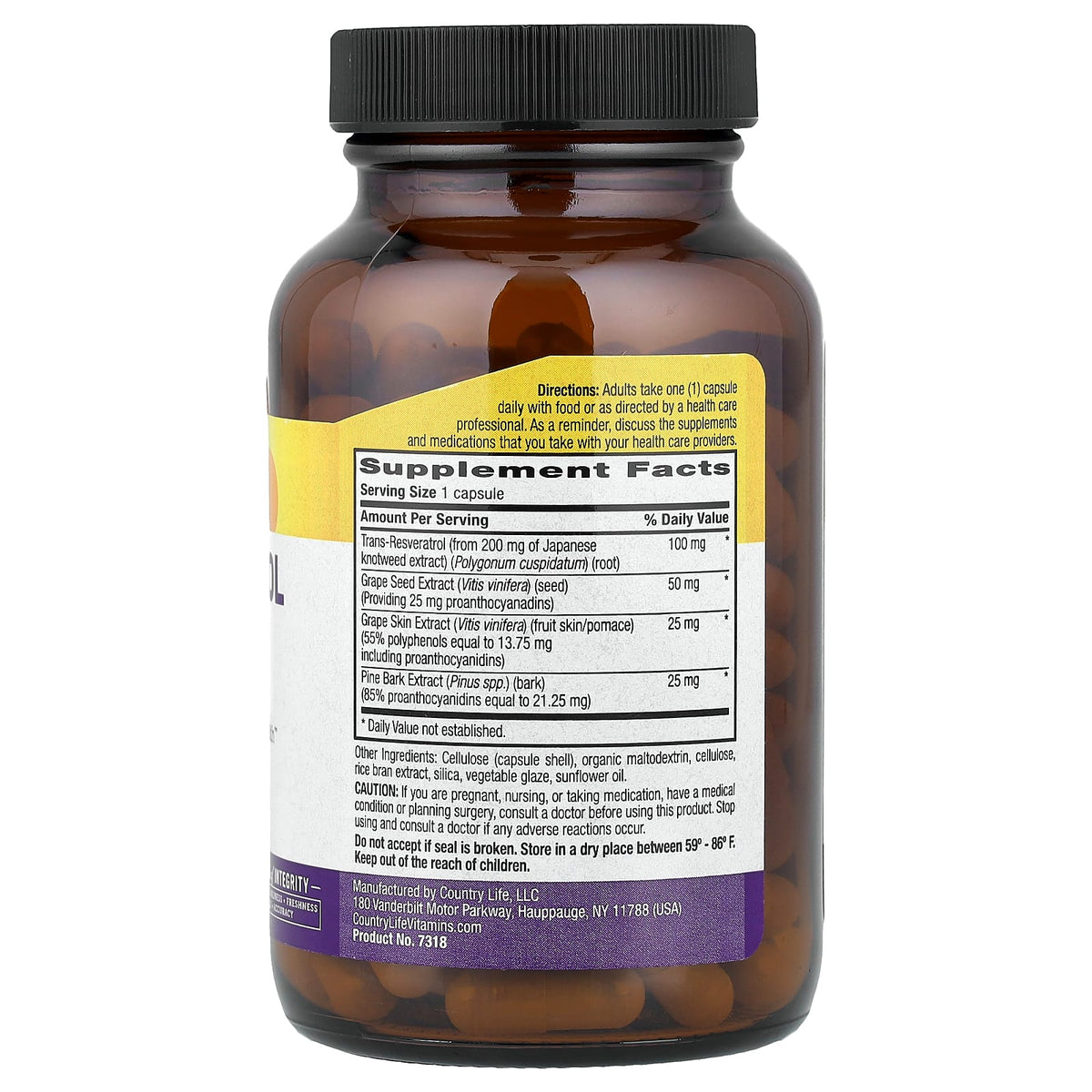 Country Life Resveratrol Plus, 120 Vegan Capsules - view 2