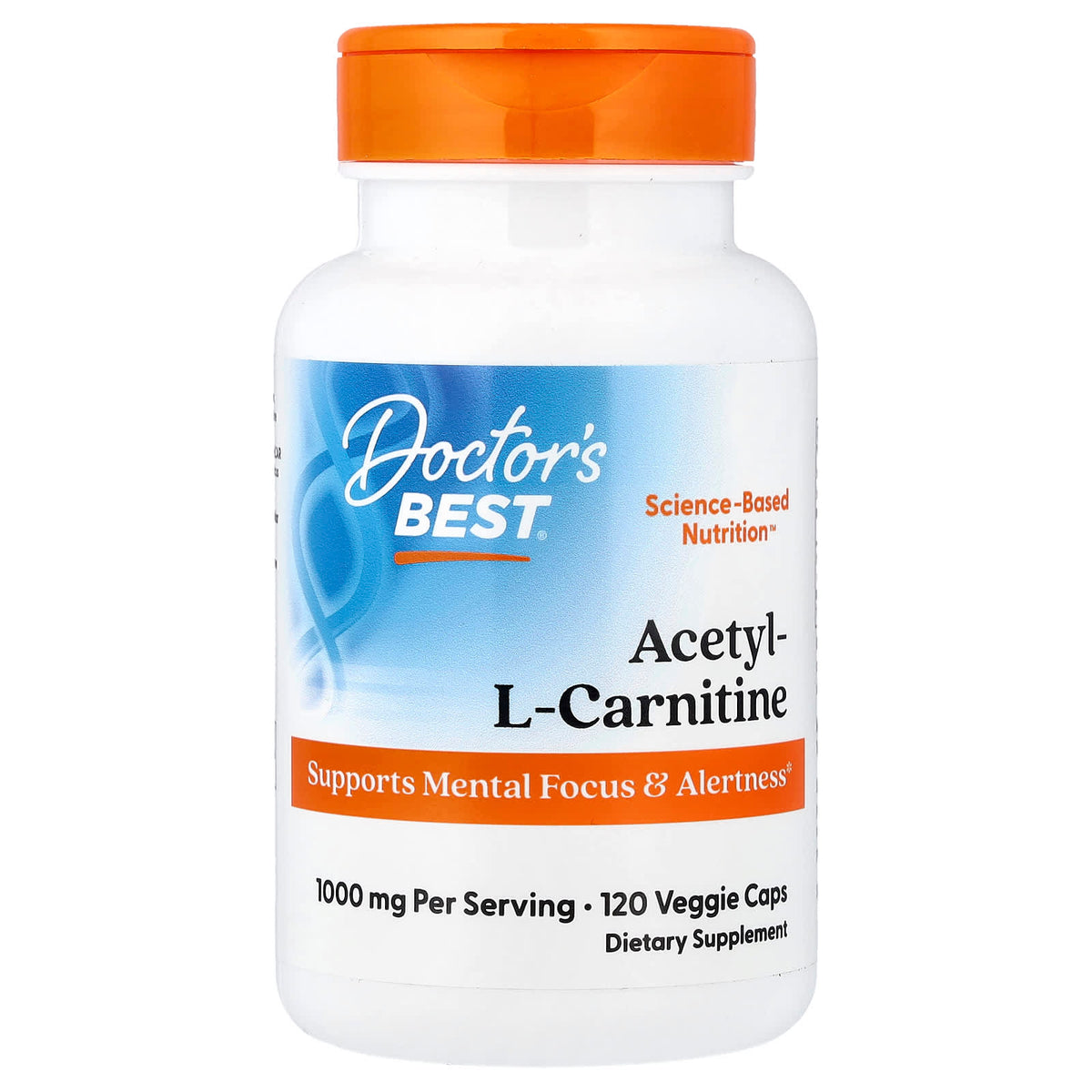 Doctor's Best Acetyl-L-Carnitine 500 mg, 120 Veggie Caps — product view
