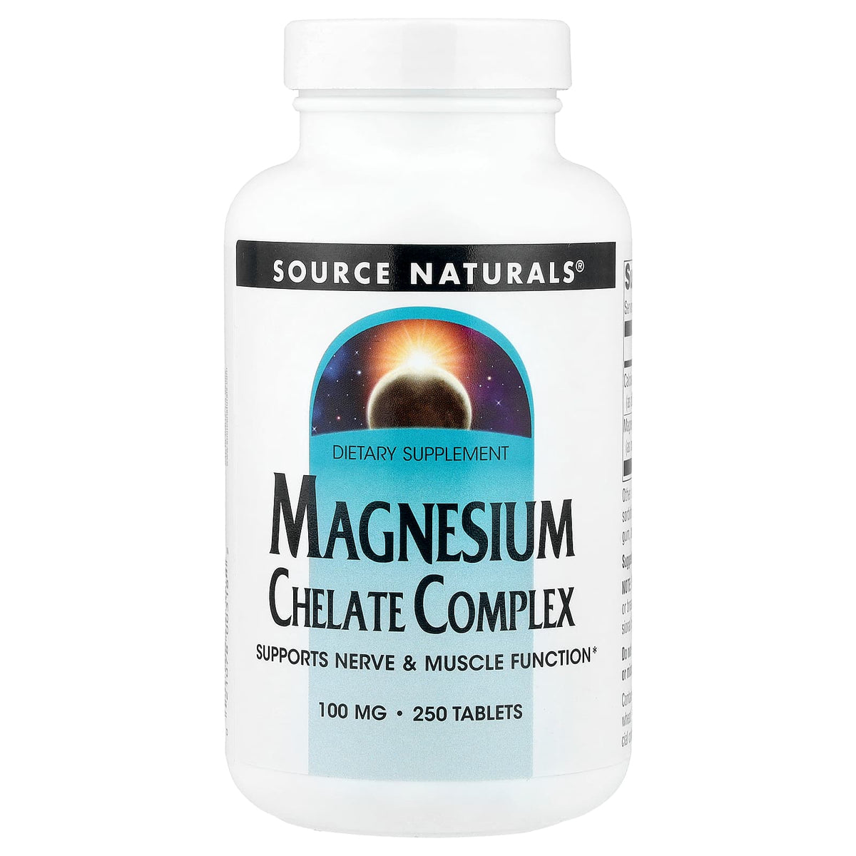 Source Naturals Magnesium Chelate Complex, 100 mg, 250 Tablets — product view