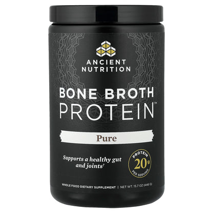 Ancient Nutrition Bone Broth Protein, Pure, 446 g (15.7 oz)