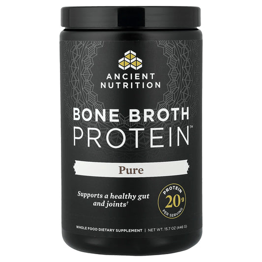 Ancient Nutrition Bone Broth Protein, Pure, 446 g (15.7 oz)