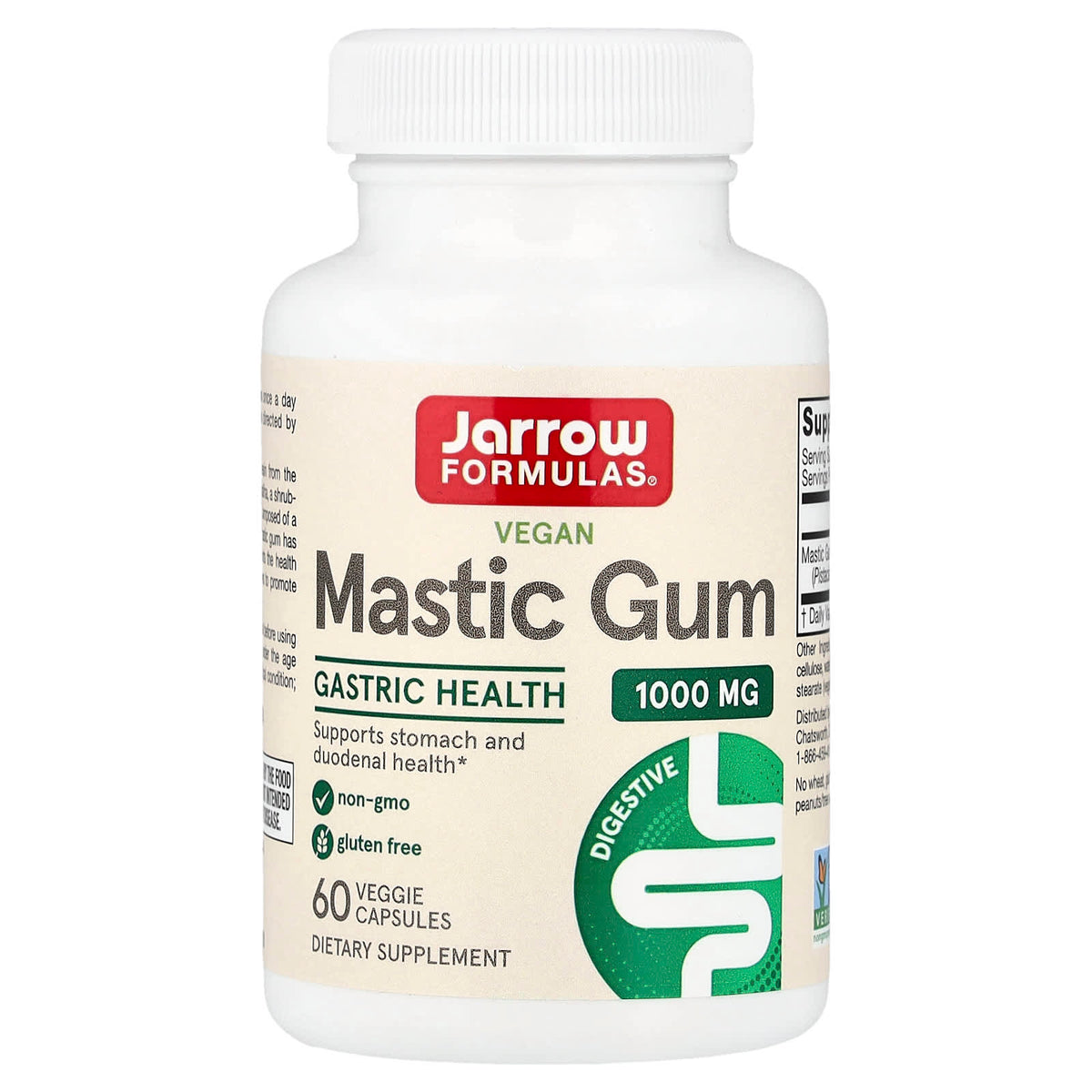 Jarrow Formulas Vegan Mastic Gum, 60 Veggie Capsules (500 mg per Capsule)