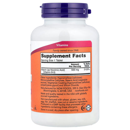 NOW Foods Niacin 500 mg, 250 Tablets - view 2