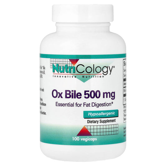 Nutricology Ox Bile 500 mg, 100 Vegicaps