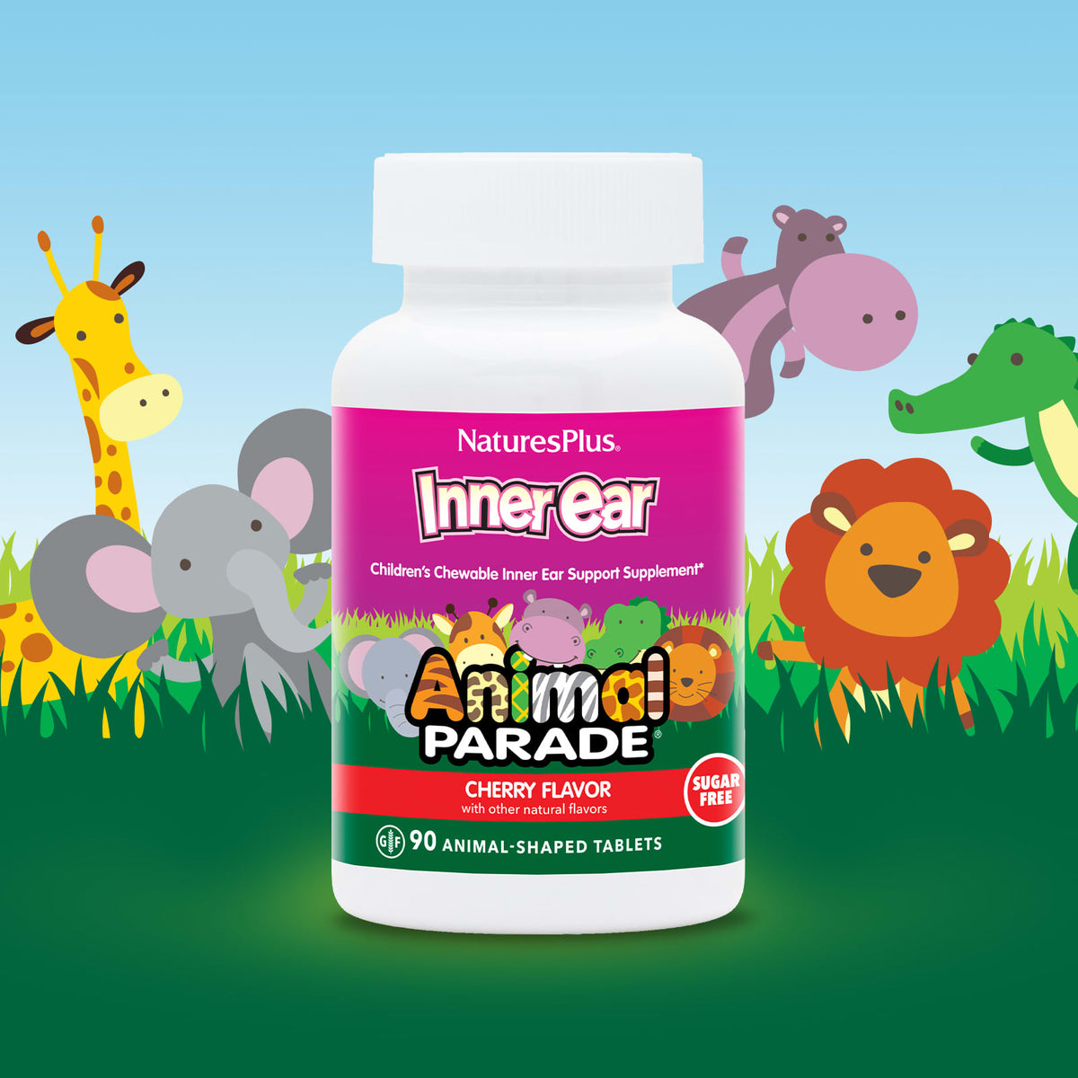 NaturesPlus Animal Parade Inner Ear Children's Chewable, Cherry, 90 Tablets - view 3