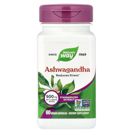 Nature's Way Ashwagandha 250 mg per Capsule, 60 Vegan Capsules