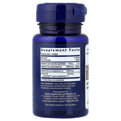 Life Extension Super K (Vitamin K1 + K2), 90 Softgels - view 2