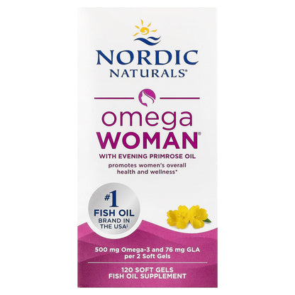 Nordic Naturals Omega Woman with Evening Primrose Oil, 120 Softgels