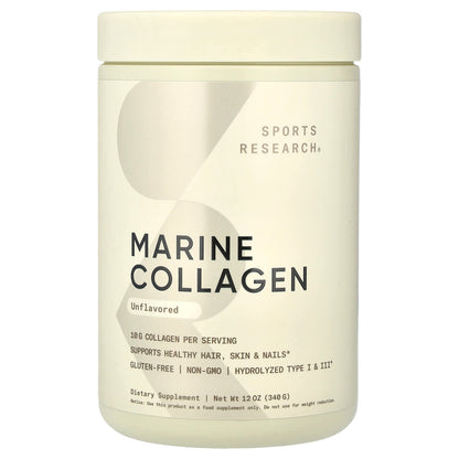 Sports Research Marine Collagen, Unflavoured, 340 g (12 oz)
