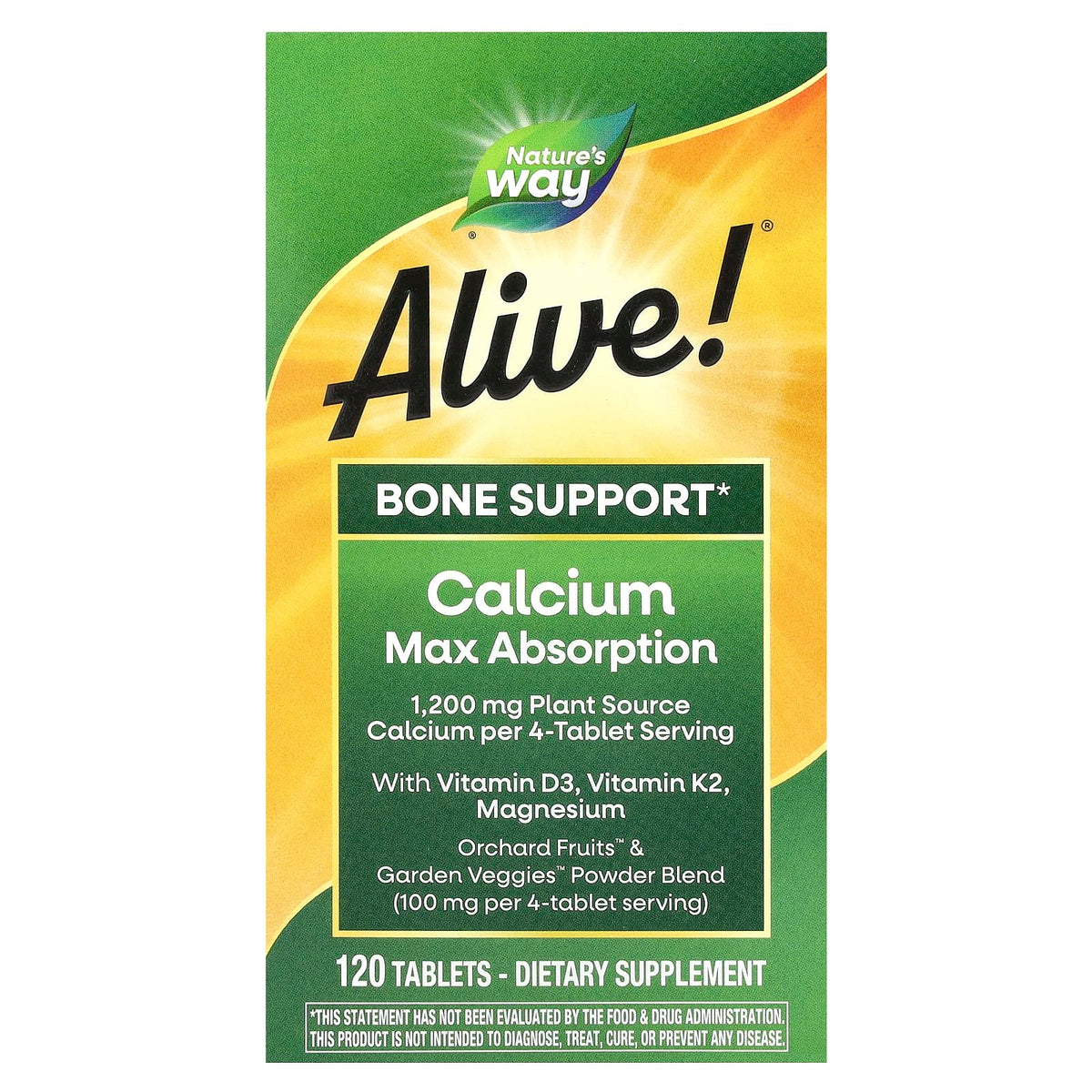 Nature's Way Alive! Calcium Max Absorption, 120 Tablets