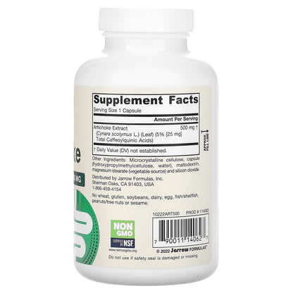 Jarrow Formulas Artichoke, 500 mg, 180 Veggie Capsules - view 2