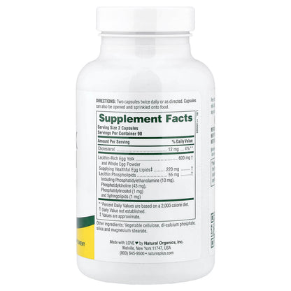 NaturesPlus Egg Yolk Lecithin, 180 Capsules - view 2