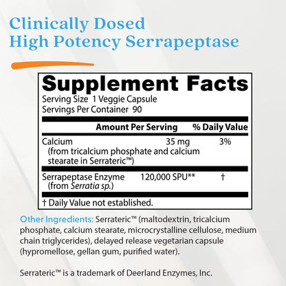 Doctor's Best High Potency Serrapeptase, 90 Veggie Caps - view 4
