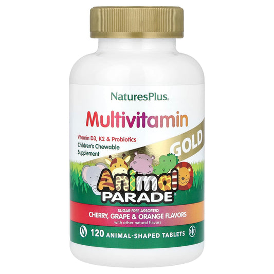 NaturesPlus Animal Parade Gold Children's Multivitamin, Assorted, 120 Tablets