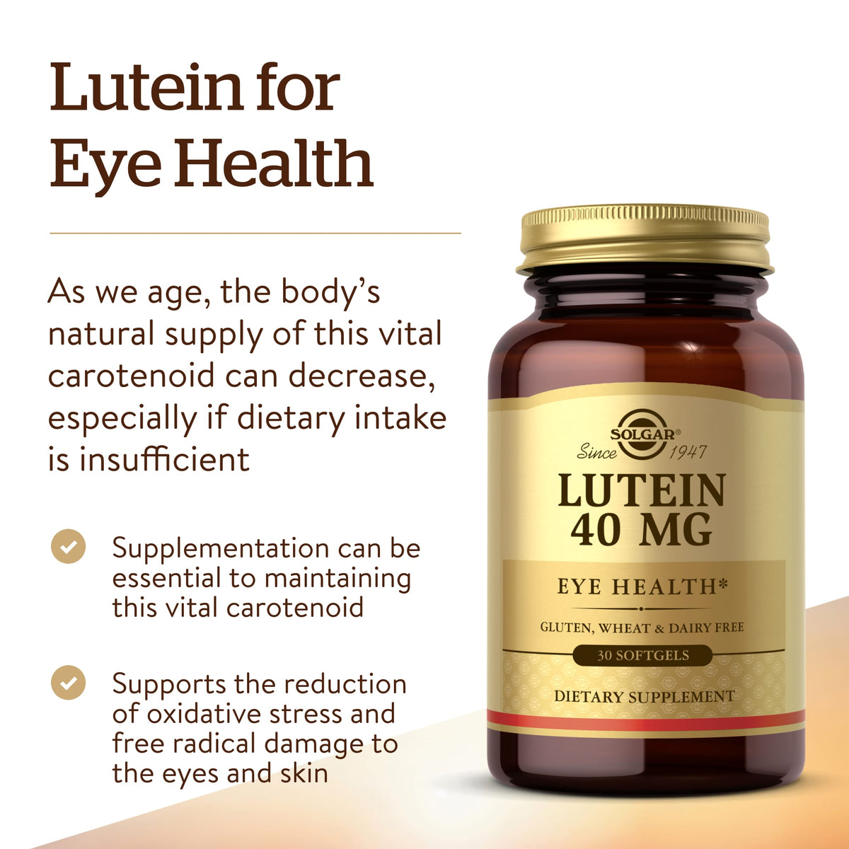 Solgar Lutein 40 mg, 30 Softgels - view 5