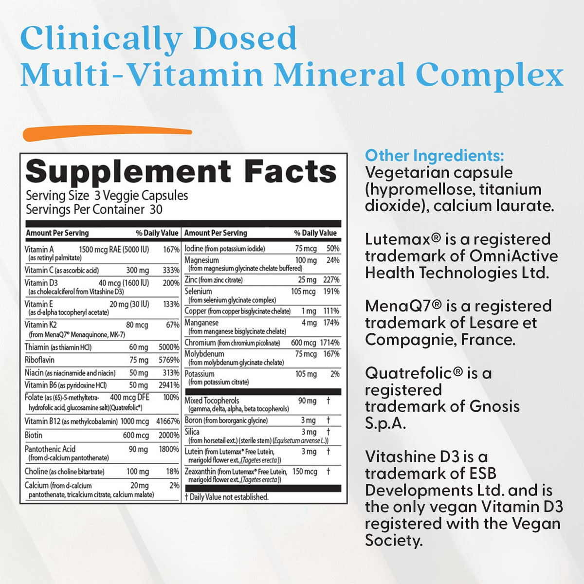 Doctor's Best Multi-Vitamin Mineral Complex 90 Veggie Capsules - view 4