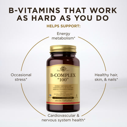 Solgar B-Complex "100", 100 Vegetable Capsules - view 4