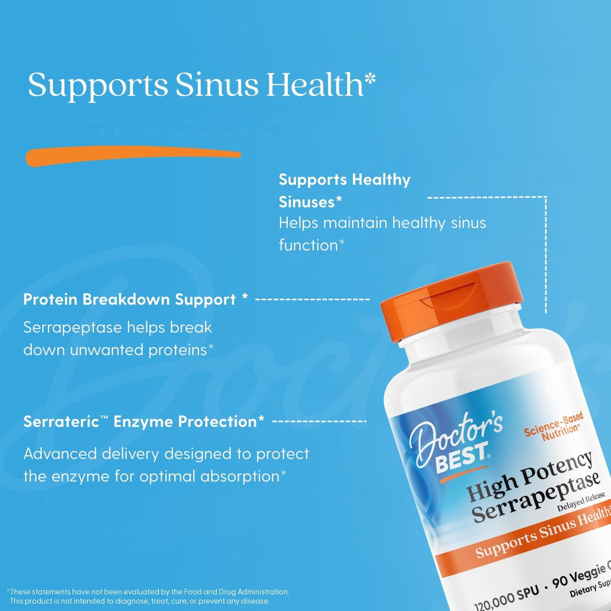 Doctor's Best High Potency Serrapeptase, 90 Veggie Caps - view 5