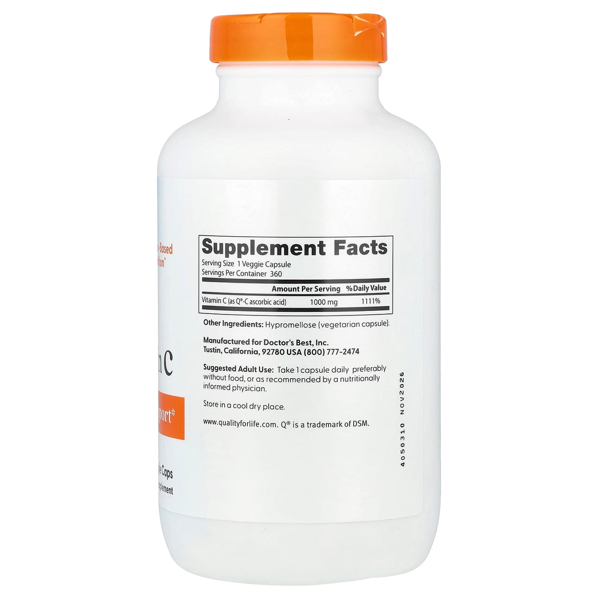 Doctor's Best Vitamin C 1,000 mg, 360 Veggie Caps — alternate product view