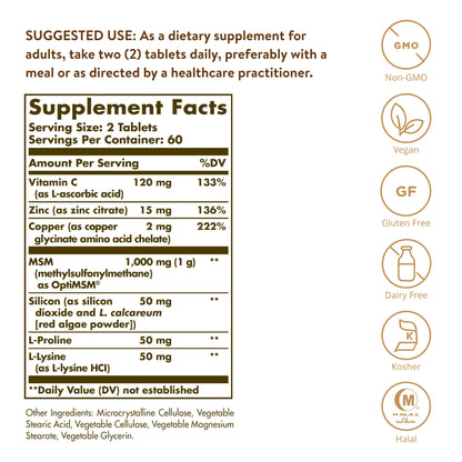 Solgar Skin, Nails & Hair Advanced MSM Formula, 120 Tablets - view 4