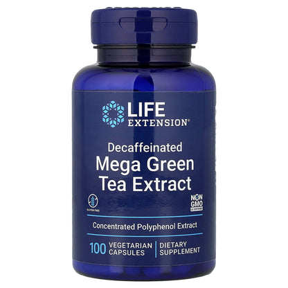 Life Extension Mega Green Tea Extract, Decaffeinated, 725 mg, 100 Veg Capsules
