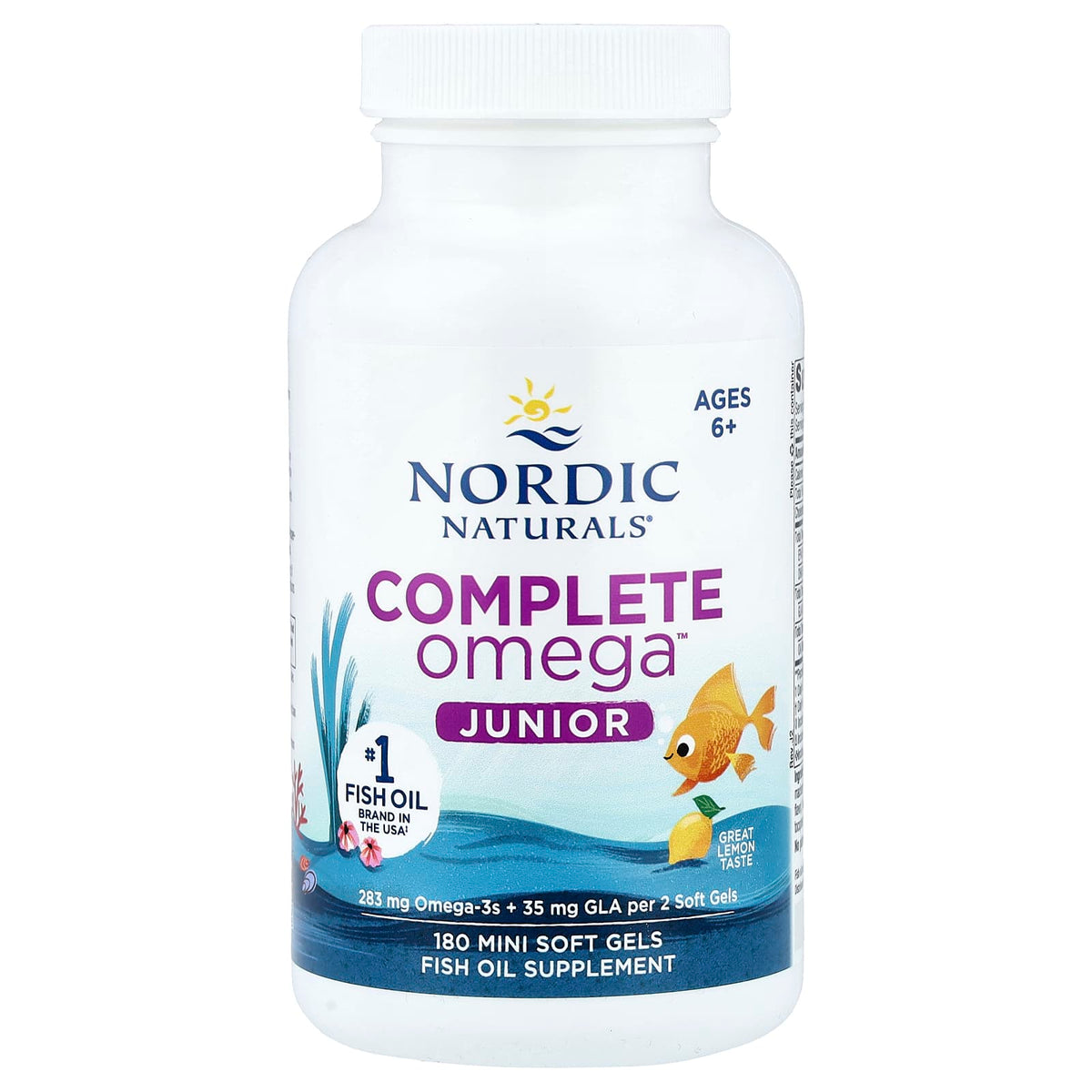 Nordic Naturals Complete Omega Junior, Lemon, Ages 6+, 180 Mini Soft Gels - view 3