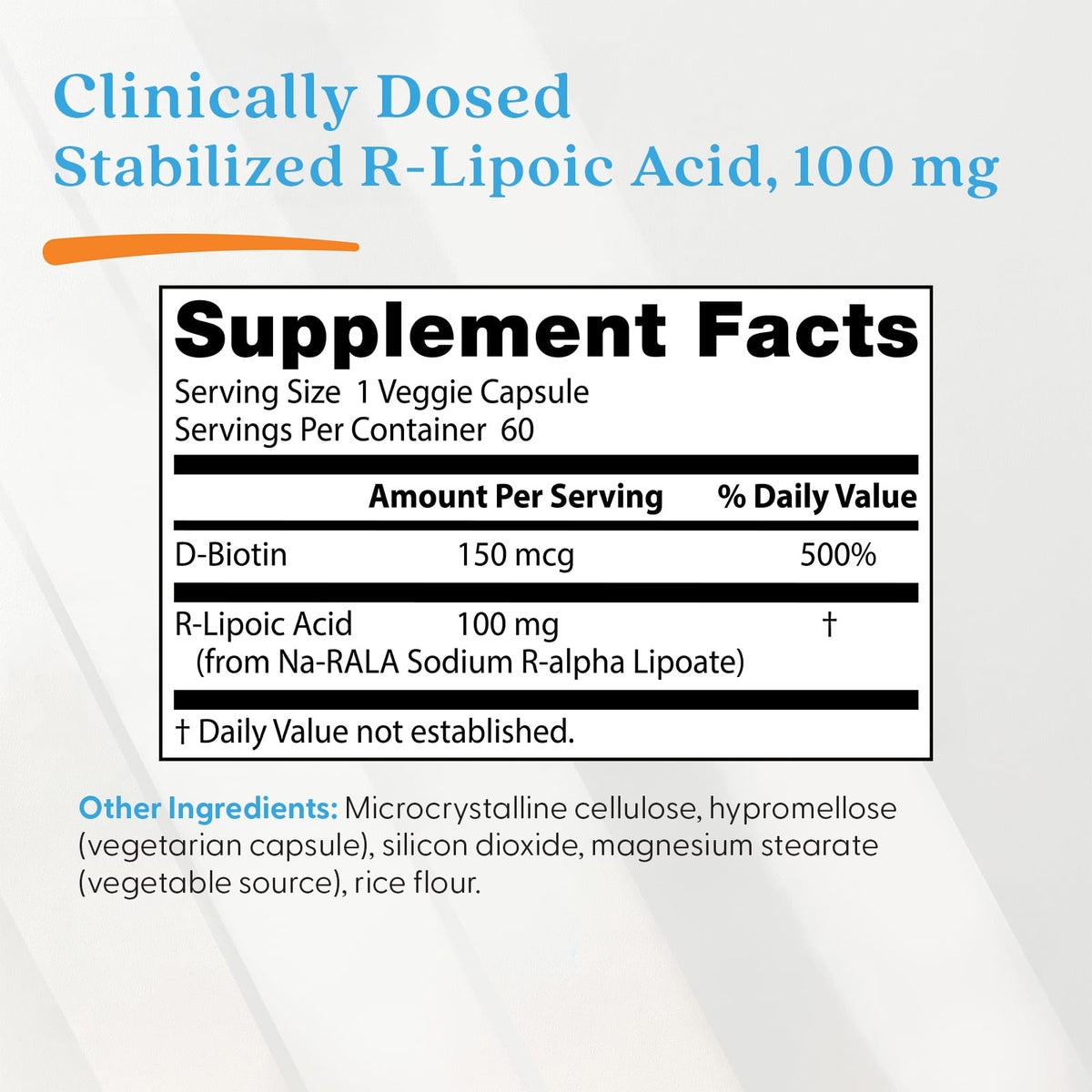 Doctor's Best Stabilized R-Lipoic Acid, 100 mg, 60 Veggie Caps - view 4