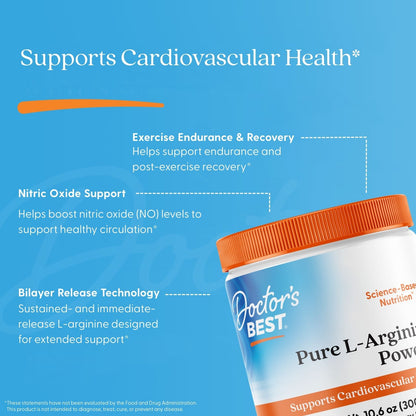 Doctor's Best Pure L-Arginine Powder, 300 g (10.6 oz) - view 4