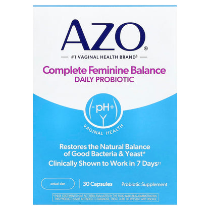 AZO Complete Feminine Balance Daily Probiotic, 30 Capsules