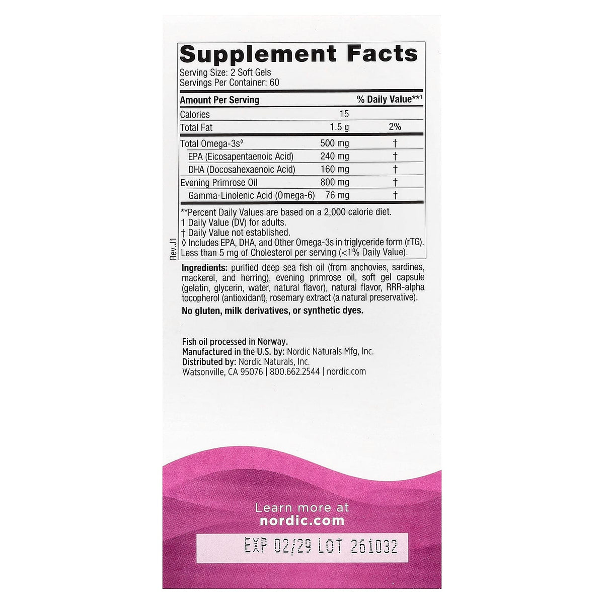 Nordic Naturals Omega Woman with Evening Primrose Oil, 120 Softgels - view 2