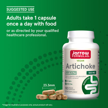 Jarrow Formulas Artichoke, 500 mg, 180 Veggie Capsules - view 4