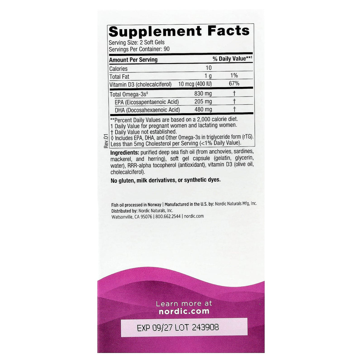 Nordic Naturals Prenatal DHA, 180 Soft Gels - view 2