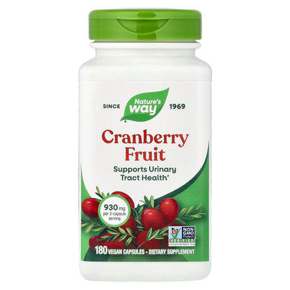 Nature's Way Cranberry Fruit, 180 Vegan Capsules (465 mg per Capsule)