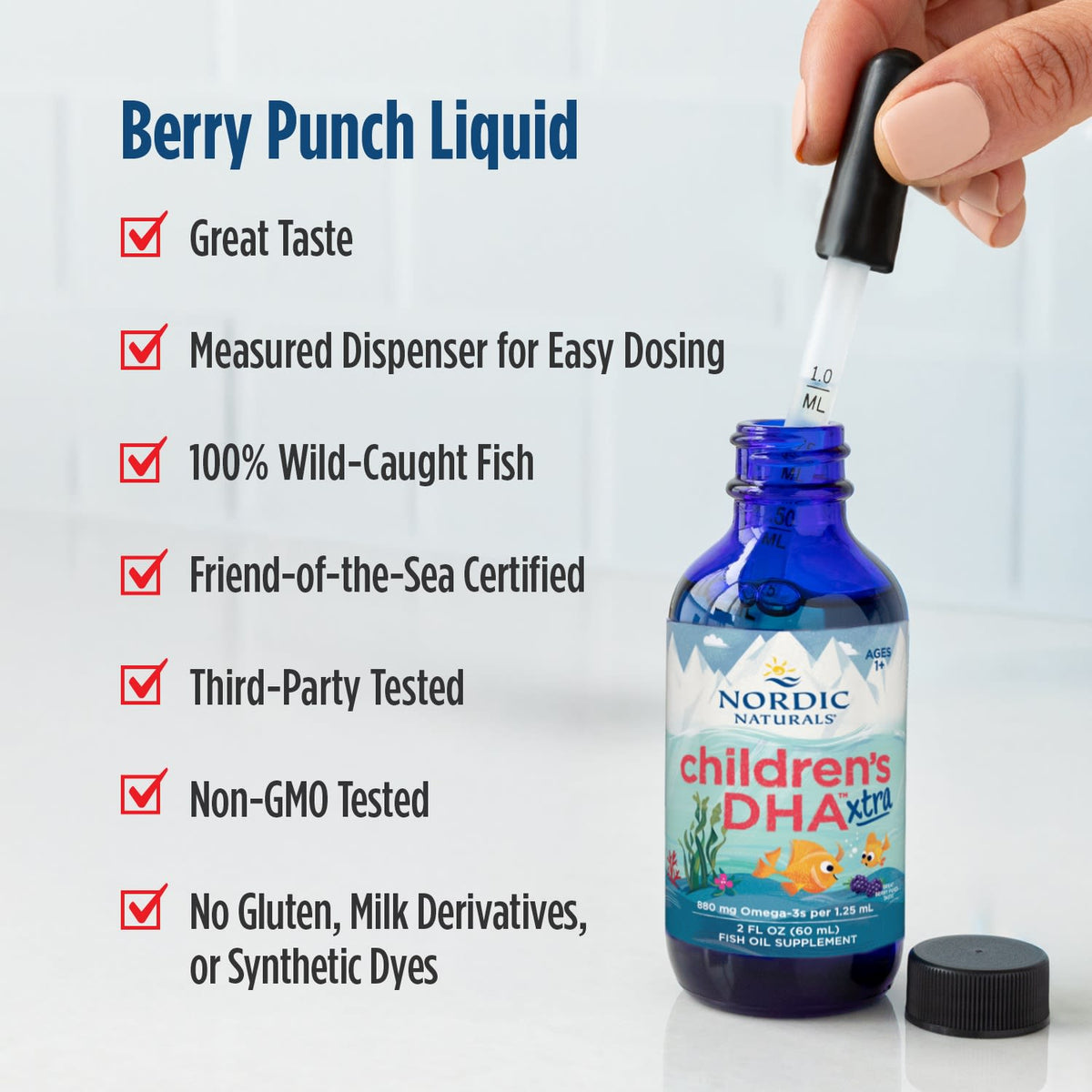 Nordic Naturals Children's DHA Xtra, Ages 1+, Great Berry Punch, 60 ml (2 fl oz) - view 6