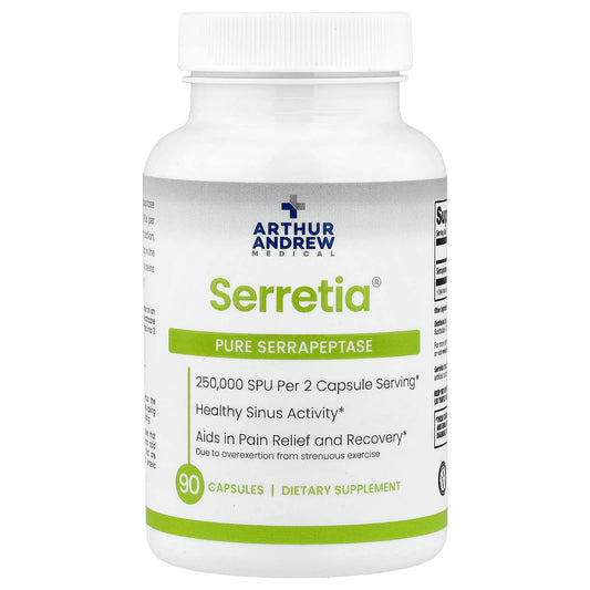 Arthur Andrew Medical Serretia Pure Serrapeptase, 90 Capsules, 125,000 SPU