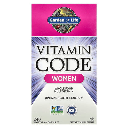 Garden of Life Vitamin Code Women Whole Food Multivitamin, 240 Veg Capsules