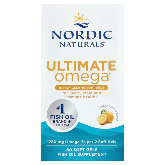 Nordic Naturals Ultimate Omega, Lemon, 60 Soft Gels (640 mg per Soft Gel)
