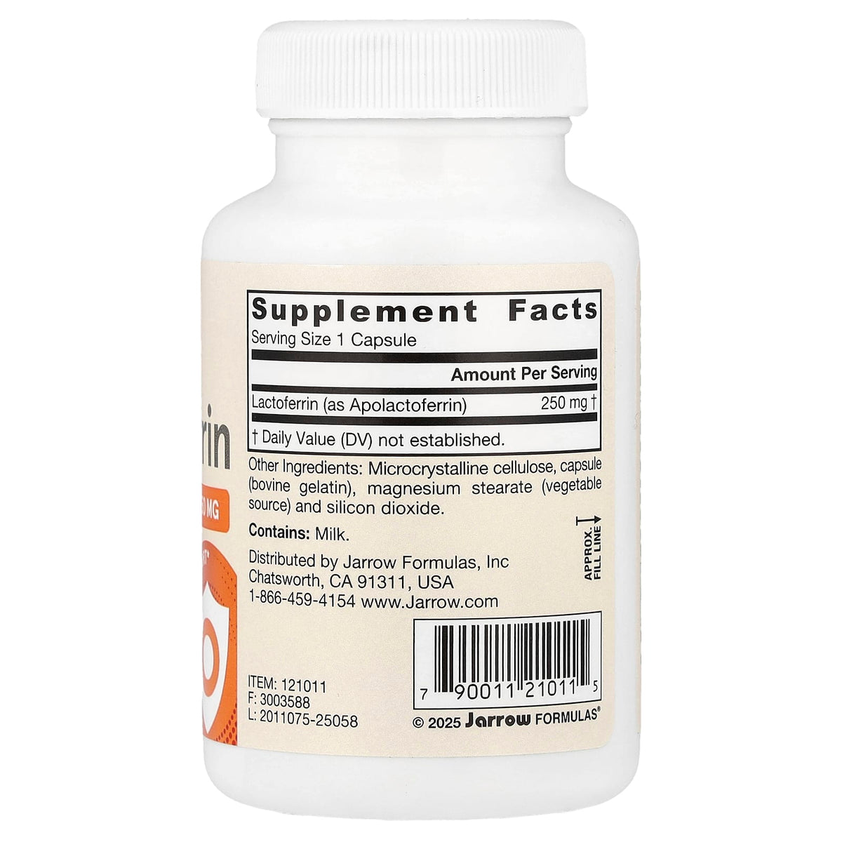 Jarrow Formulas Lactoferrin Freeze Dried 250 mg, 60 Capsules - view 2
