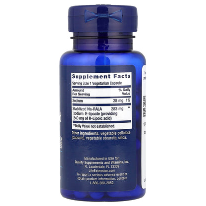 Life Extension Super R-Lipoic Acid, 60 Vegetarian Capsules - view 2