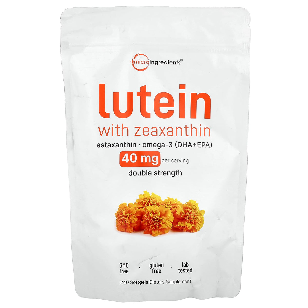 Micro Ingredients Lutein with Zeaxanthin, 240 Softgels — product view