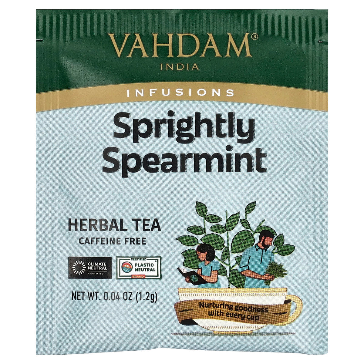 Vahdam Teas Sprightly Spearmint Herbal Tea, 100 Infusion Bags (120 g) - view 3