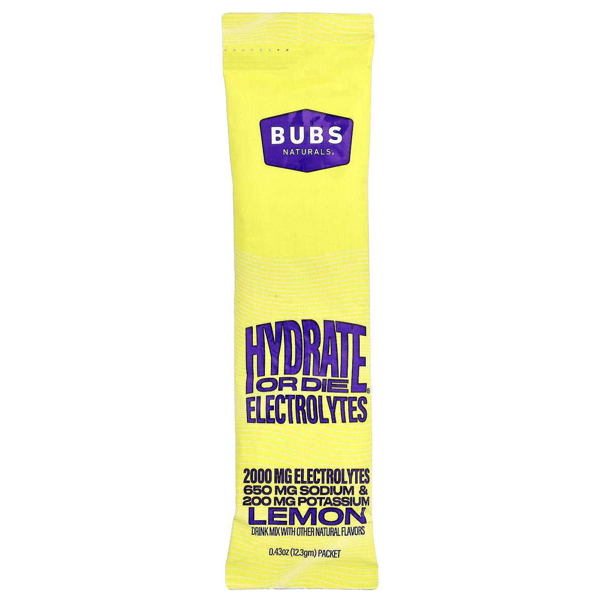 BUBS Naturals Hydrate or Die Electrolyte Drink Mix, Lemon, 20 Packets - view 3